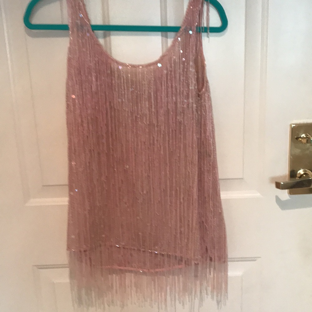 Pink Sequin Fringe Tank Top - Picture 6 of 8
